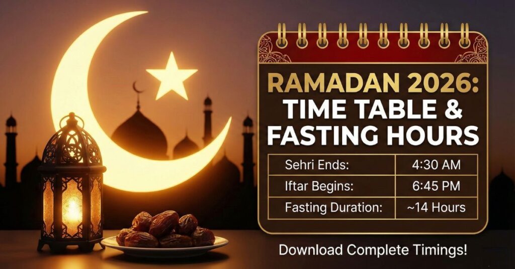 Ramadan 2026 Time Table