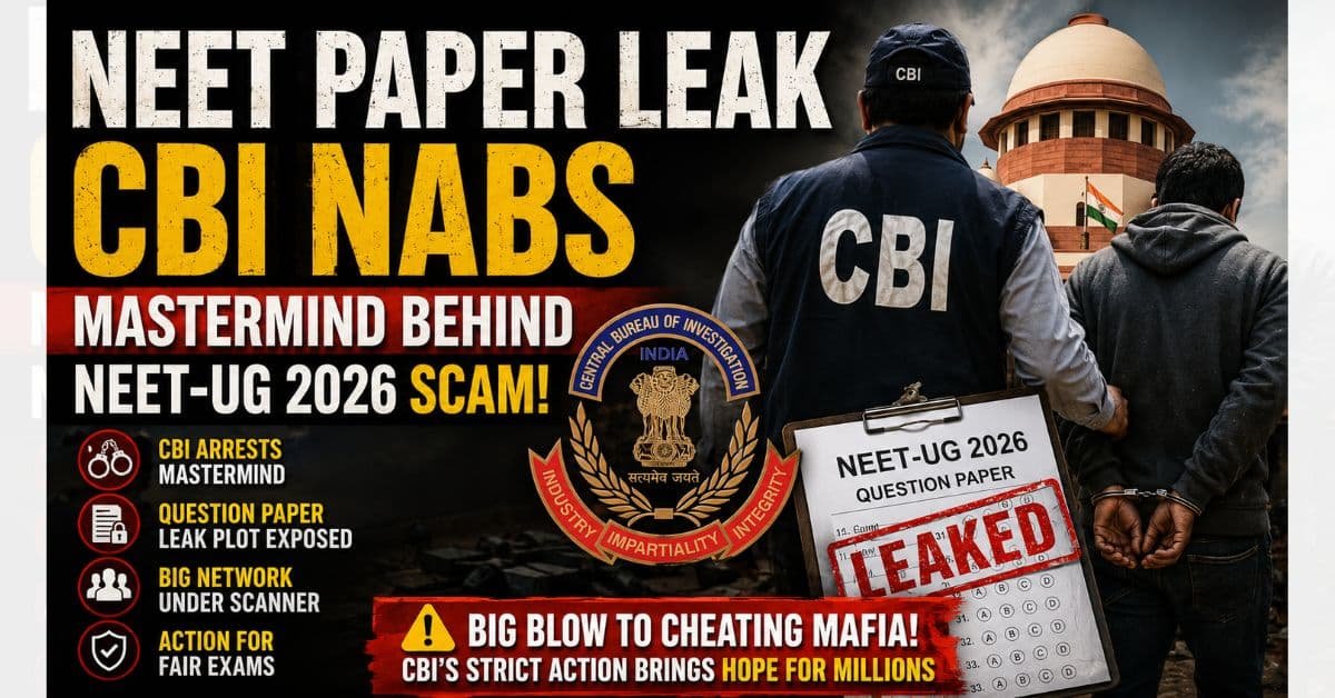 NEET Paper Leak CBI: मास्टरमाइंड गिरफ्तार, बड़ा खुलासा