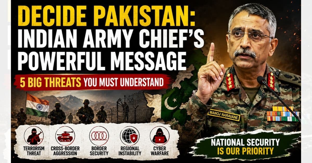 Decide Pakistan Message: सेना प्रमुख का सख्त सुरक्षा संकेत