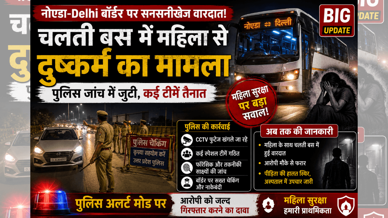 Noida Delhi Crime: चलती बस में दरिंदगी, पुलिस का बड़ा एक्शन Noida Delhi Crime: चलती बस में दरिंदगी, पुलिस का बड़ा एक्शन