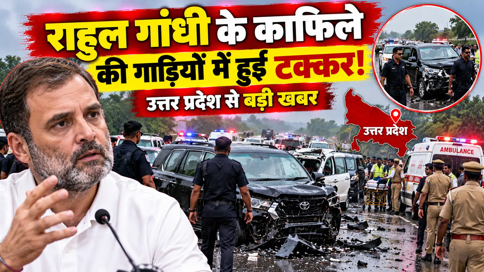 Rahul Gandhi’s Convoy: यूपी में काफिले की टक्कर में 5 घायल